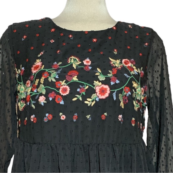 JASMINE & JULIANA Gorgeous Maternity Black Embroidery Long Sleeves Size S - Picture 9 of 12